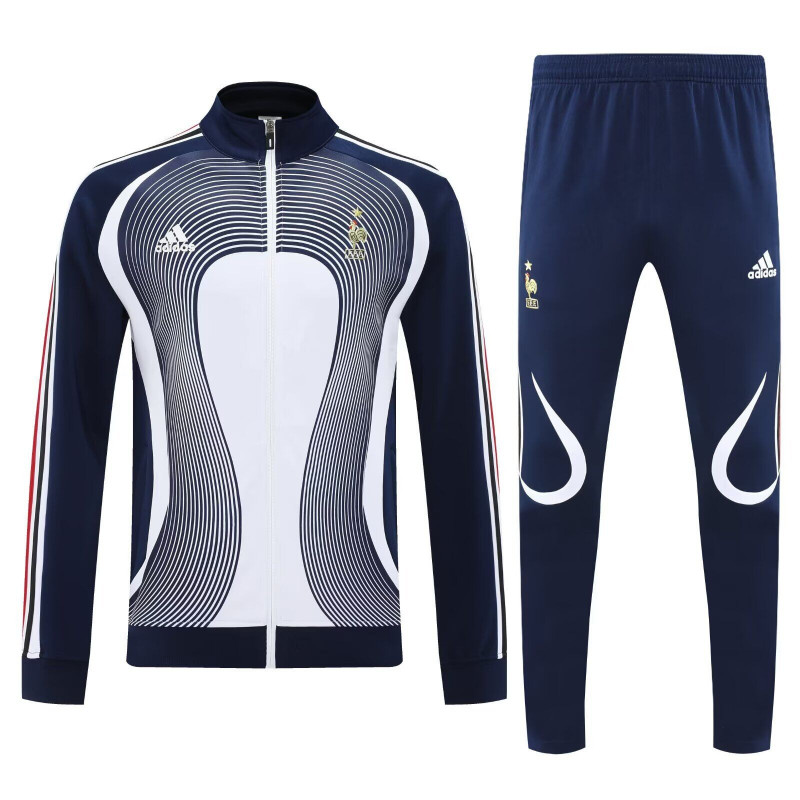 Francia Chandal Retro Azul Oscuro Blanco
