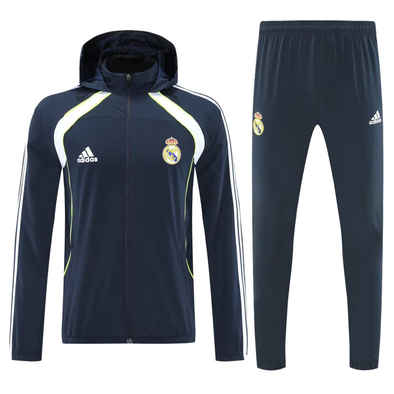 RM Chandal Cortavientos Azul Oscuro Con Capucha