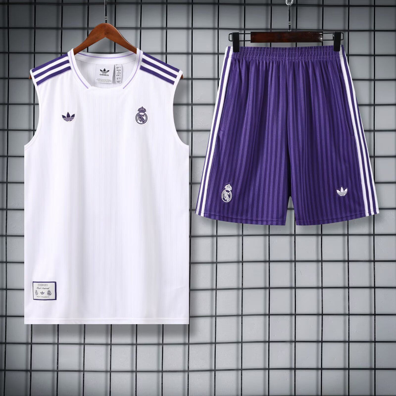 Kit Entrenamiento RM Sin Mangas Blanco 25-26