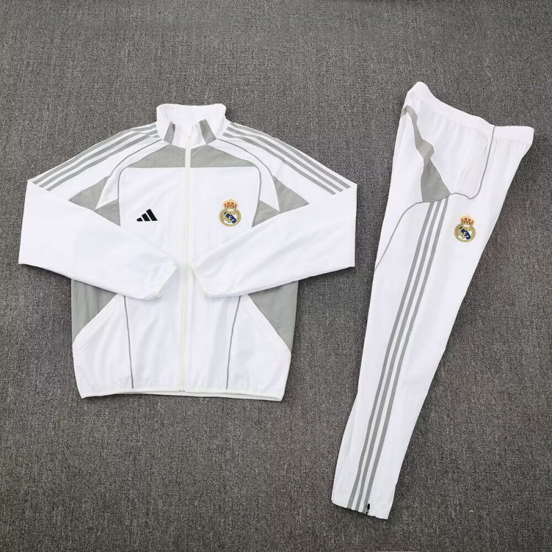 Real Madrid Cortavientos Conjunto Blanco Gris 25-26
