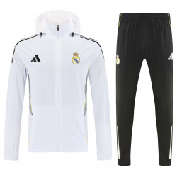 RM Chandal Cortavientos Blanco Gris Con Capucha