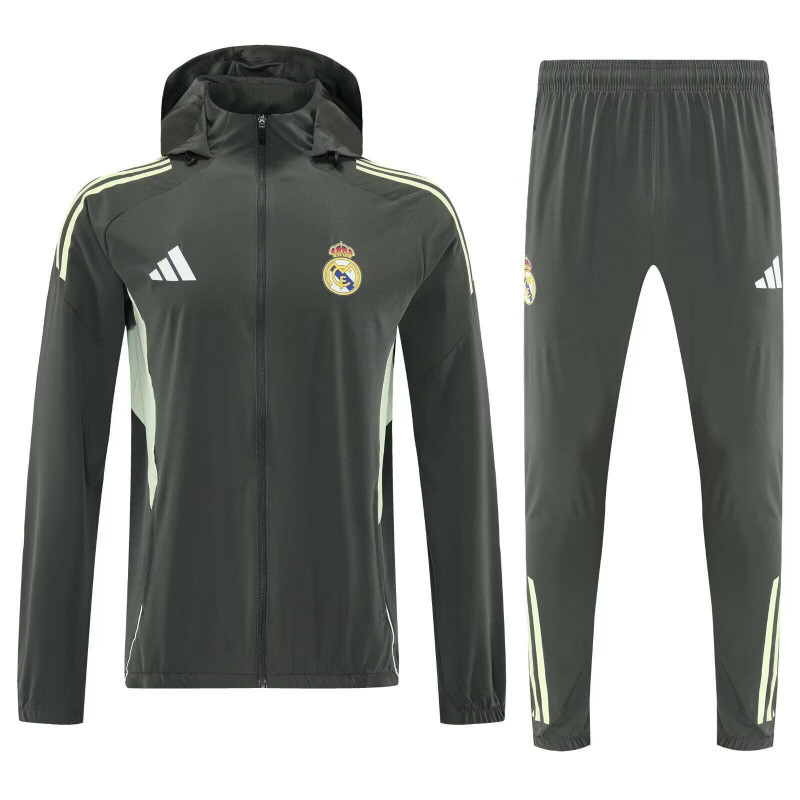 RM Chandal Cortavientos Verde Oscuro Con Capucha