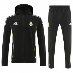 RM Chandal Cortavientos Negro Con Capucha