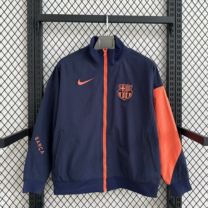 Barcelona Cortavientos Azul Oscuro Naranja