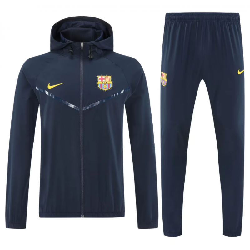 Barcelona Chandal Cortavientos Con Capucha Azul Oscuro 25-26
