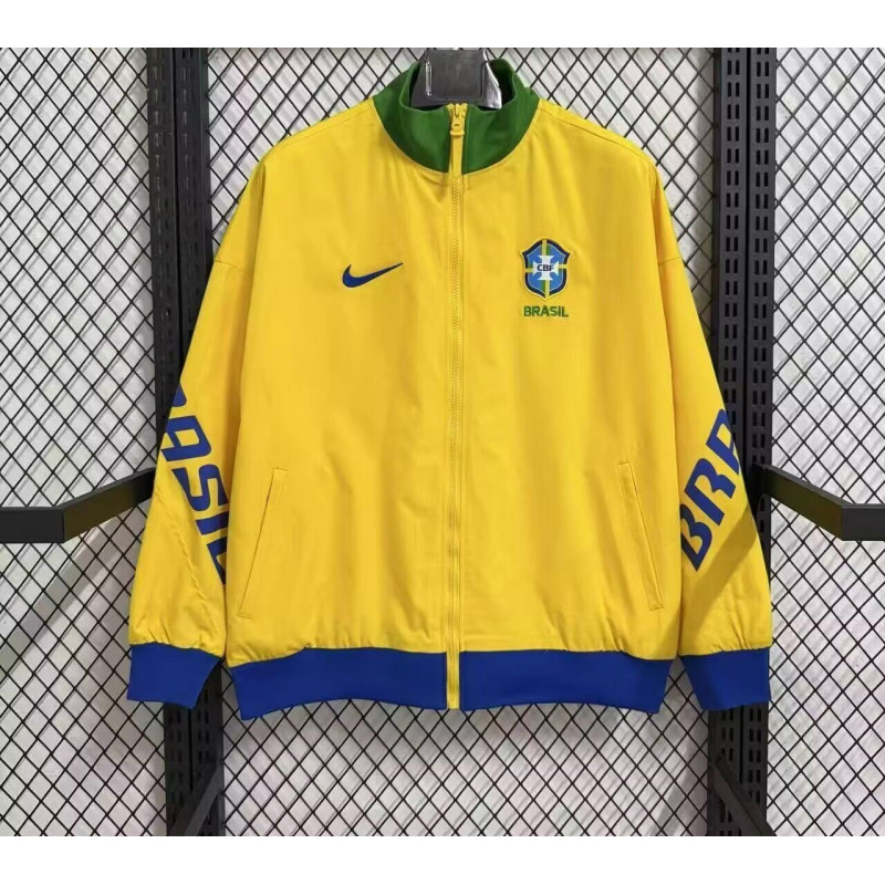 Brasil Cortavientos Retro Amarillo