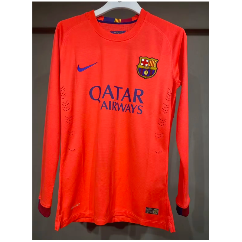 Barcelona Retro Manga Larga Player Version Visitante 14-15