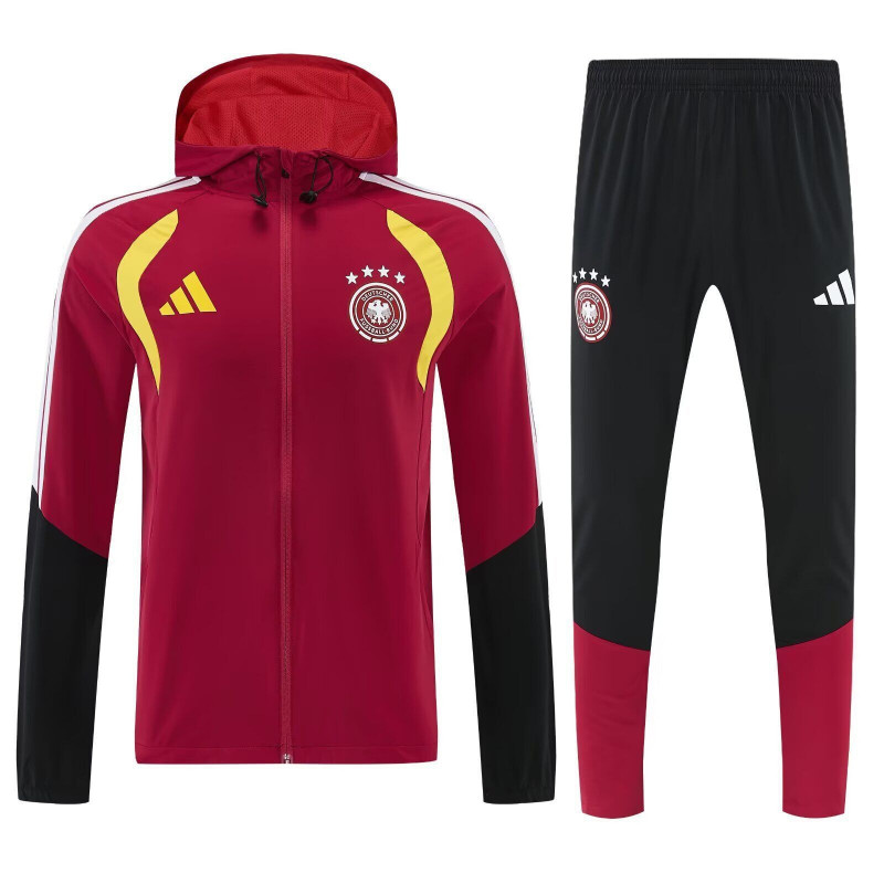 Alemania Chandal Cortavientos Con Capucha Rojo 2026