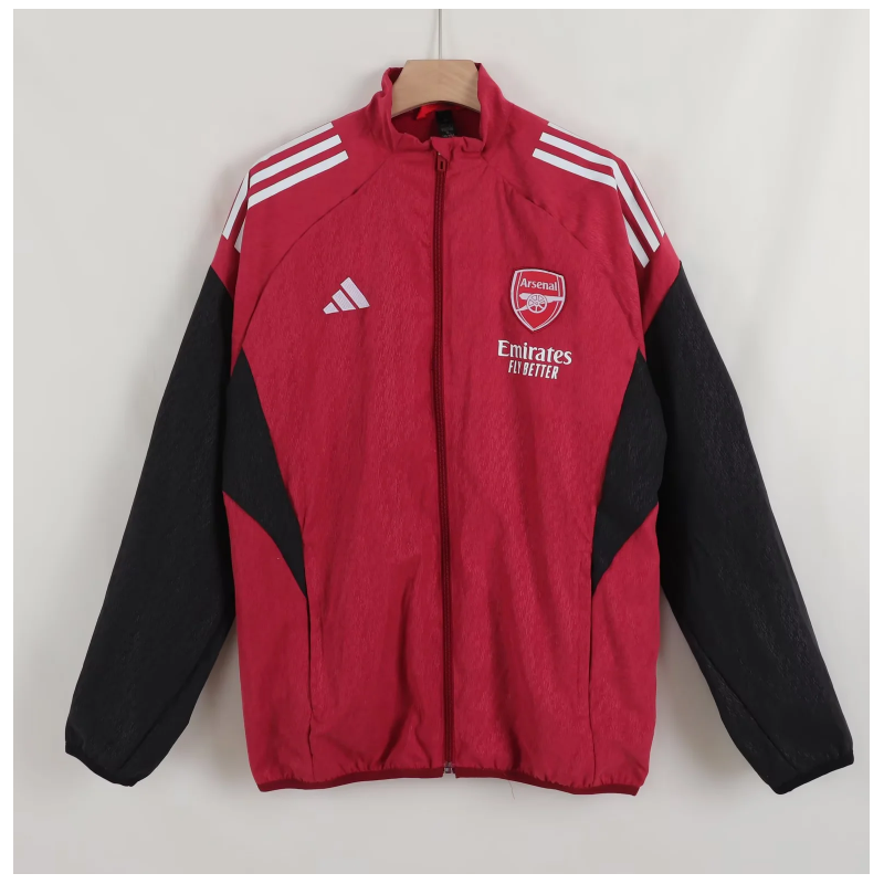 Arsenal Cortavientos Negro Rojo 25-26