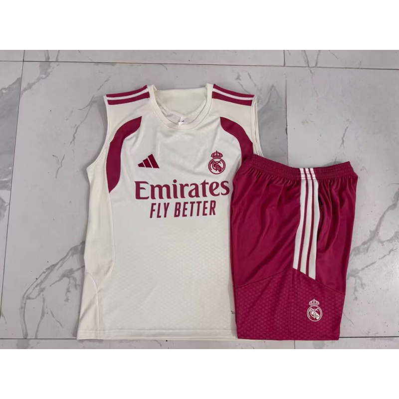 Kit Entrenamiento RM Sin Mangas Blanco Rosa 26-27