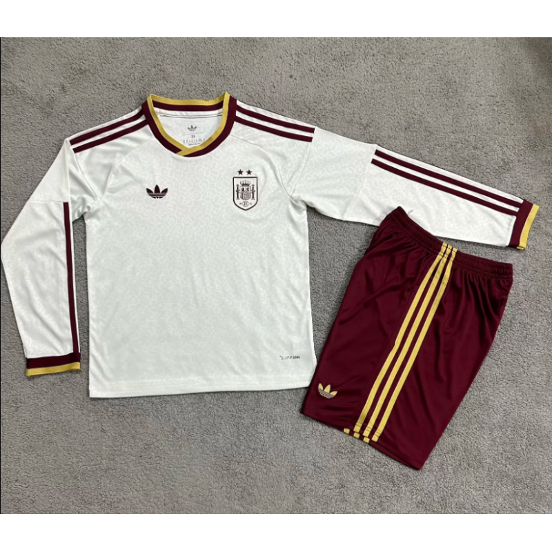 España 2 ESTRELLAS KIT NIÑO Manga Larga Visitante 2026