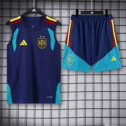 Kit Entrenamiento España Sin Mangas Azul Oscuro 2026 2 Estrellas