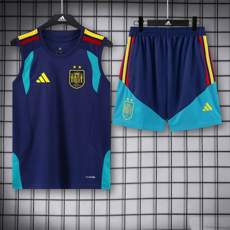 Kit Entrenamiento España Sin Mangas Azul Oscuro 2026 2 Estrellas