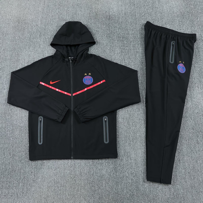 PSG Chandal Cortavientos Negro Rojo 26-27