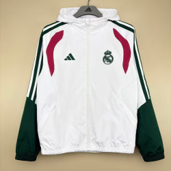 RM Cortavientos Con Capucha Blanco Verde 26-27