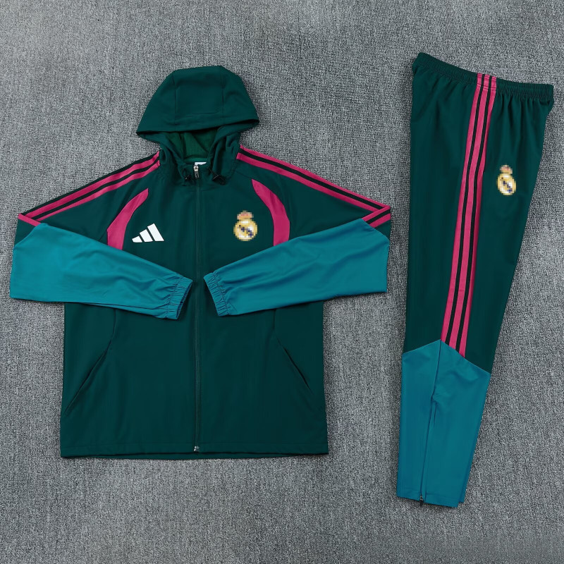 RM Chandal Cortavientos Capucha Verde Rosa 26-27