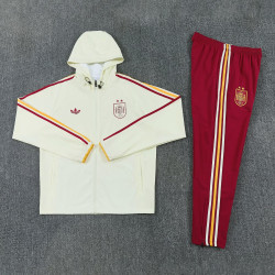 España Chandal Cortavientos Crema Rojo 2026